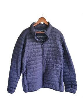 Uniqlo Down Puffer Jacket Navy Blue Womens medium Winter Packable‎